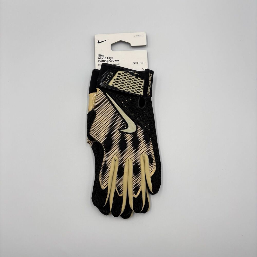 Size Large Nike Alpha Elite Batting Gloves Baseball PE Vanderbilt FB4187-008